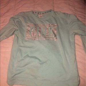 PINK light blue crew neck